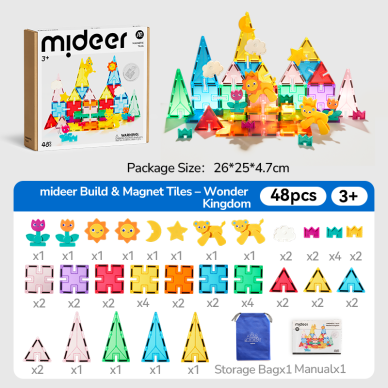 Mideer 2in1 magnetinis konstruktorius – 48 dalys Mideer 2in1 magnetinis konstruktorius – 48 dalys