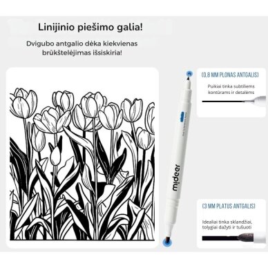 Aliejinis dviejų galų permanentinis žymeklis - 3vnt.  2