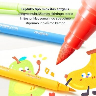 Akriliniai markeriai su minkštu antgaliu dėkle - 24 spalvos