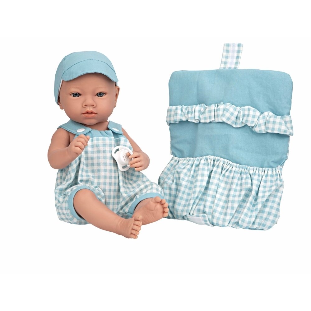 Arias lėlė su languotais, žydrais rūbeliais, berniukas, 38 cm Arias lėlė su languotais, žydrais rūbeliais, berniukas, 38 cm