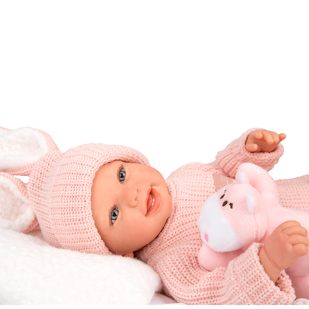 Arias Reborn lėlė kūdikėlis rožiniais rūbeliais, Lucia, 45 cm 4
