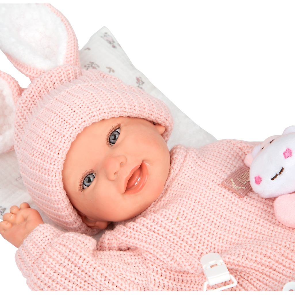 Arias Reborn lėlė kūdikėlis rožiniais rūbeliais, Lucia, 45 cm 1