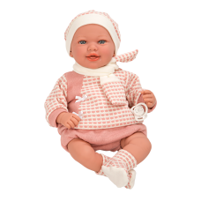 Arias kūdikėlis rausvais rūbeliais, juokiasi, 45 cm