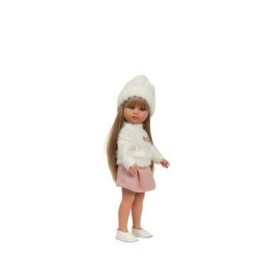 Arias lėlė mergaitė Carlota pūkuotu megztiniu, 36 cm Arias lėlė mergaitė Carlota pūkuotu megztiniu, 36 cm