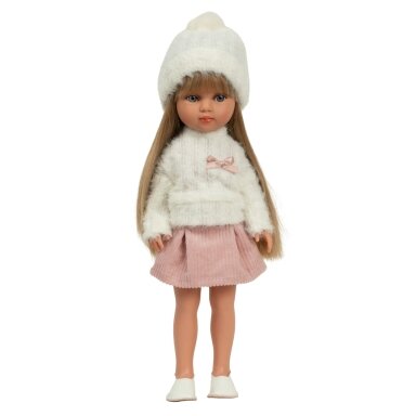 Arias lėlė mergaitė Carlota pūkuotu megztiniu, 36 cm Arias lėlė mergaitė Carlota pūkuotu megztiniu, 36 cm