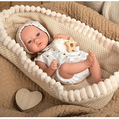 Arias kūdikėlis, mergaitė su rudu lopšeliu, 38 cm 1