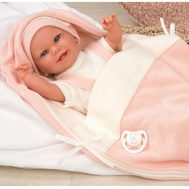 Arias kūdikėlis su pleduku, rožinė, 35 cm 5