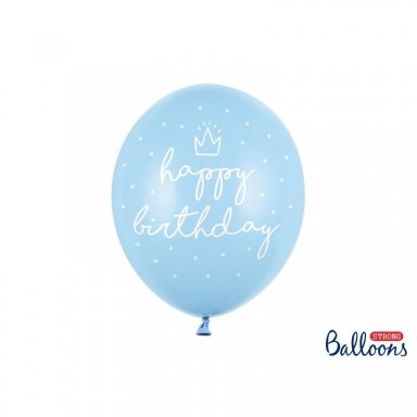Balionų rinkinys Happy Birthday melsvi 6vnt Balionų rinkinys Happy Birthday melsvi 6vnt