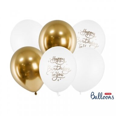 Balionų rinkinys Happy Birthday, 6 vnt Balionų rinkinys Happy Birthday, 6 vnt