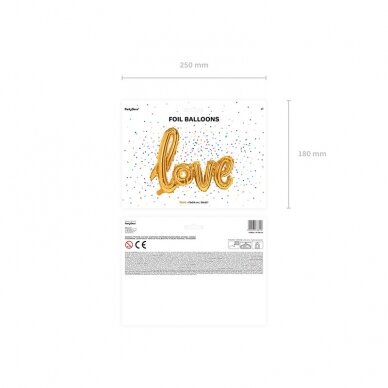 Balionai LOVE auksiniai 73x59cm 2