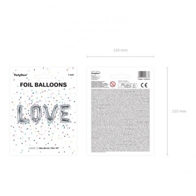 Balionai LOVE sidabriniai 140x35cm 1 Balionai LOVE sidabriniai 140x35cm 1