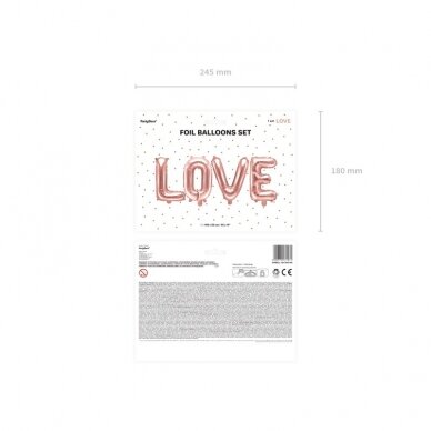 Balionai LOVE rožinio aukso 140x35cm 2 Balionai LOVE rožinio aukso 140x35cm 2