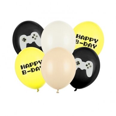 Balionų rinkinys Happy B-day, 6vnt Balionų rinkinys Happy B-day, 6vnt