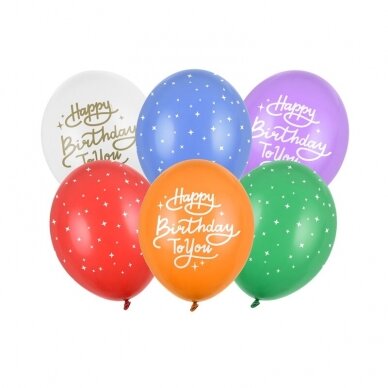 Balionų rinkinys "Happy Birthday" margi
