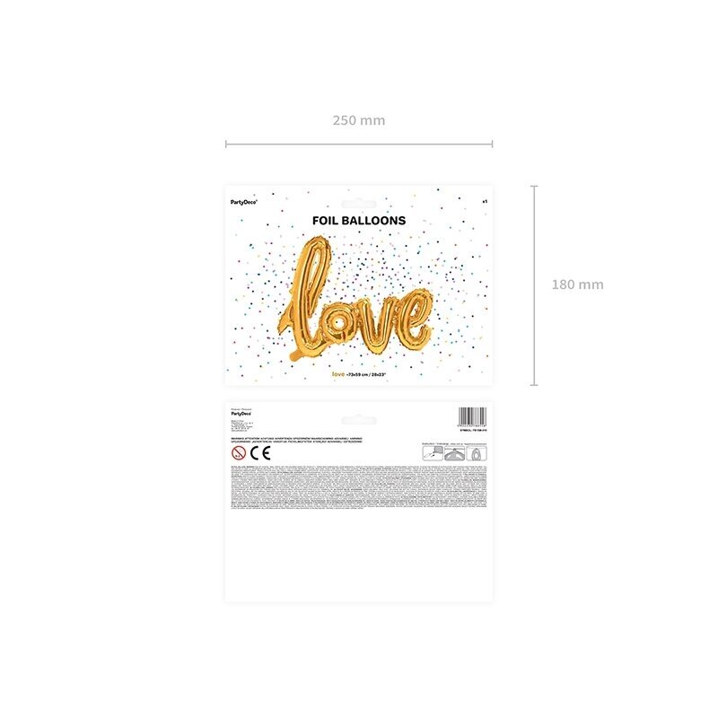 Balionai LOVE auksiniai 73x59cm 2 Balionai LOVE auksiniai 73x59cm 2
