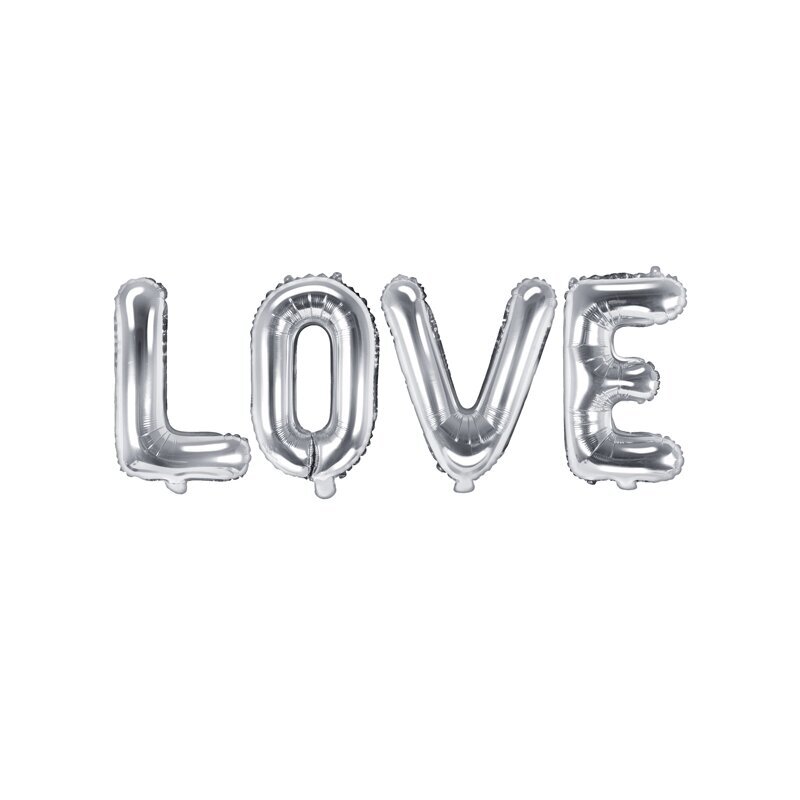 Balionai LOVE sidabriniai 140x35cm