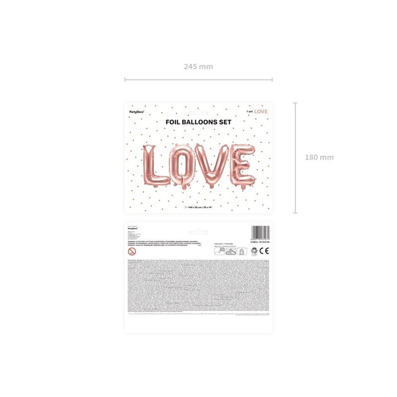 Balionai LOVE rožinio aukso 140x35cm 2 Balionai LOVE rožinio aukso 140x35cm 2