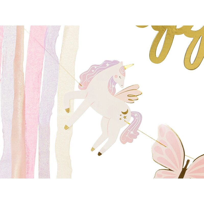 Girlianda Happy Birthday Vienaragiai, 230x17.5 cm 1 Girlianda Happy Birthday Vienaragiai, 230x17.5 cm 1