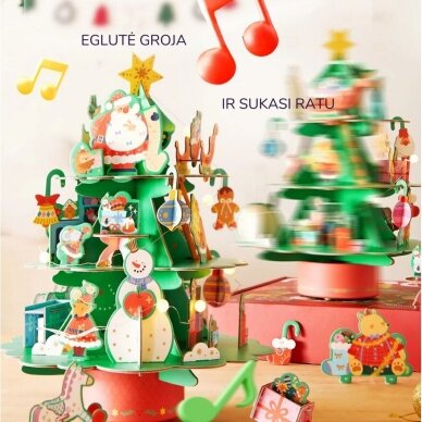 Besisukanti muzikinė 3D Kalėdinė dėlionė 2 Besisukanti muzikinė 3D Kalėdinė dėlionė 2