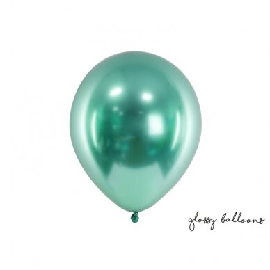 Blizgantys balionai žali, 30cm, 10vnt