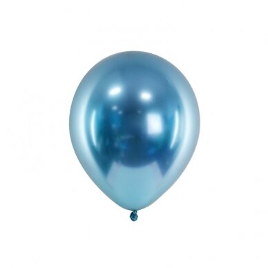 Blizgantys balionai mėlyni, 30cm, 10vnt