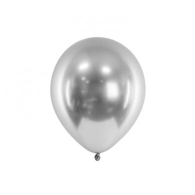 Blizgantys balionai sidabriniai 30cm, 10vnt