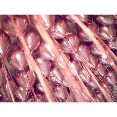 Blizgantys balionai rožinio aukso, 30cm, 50vnt 1