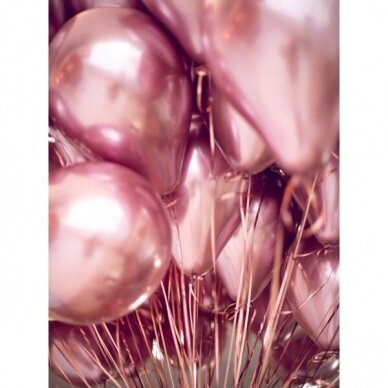 Blizgantys balionai rožinio aukso, 30cm, 50vnt 3