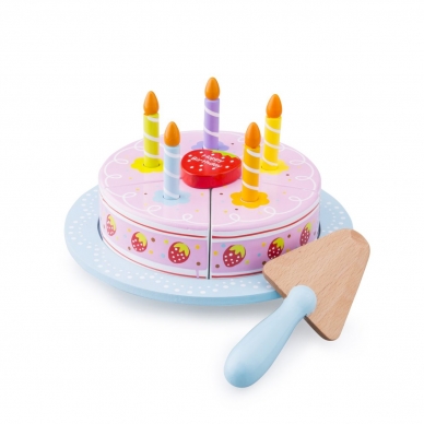 Medinis žaislas Braškinis gimtadienio tortas