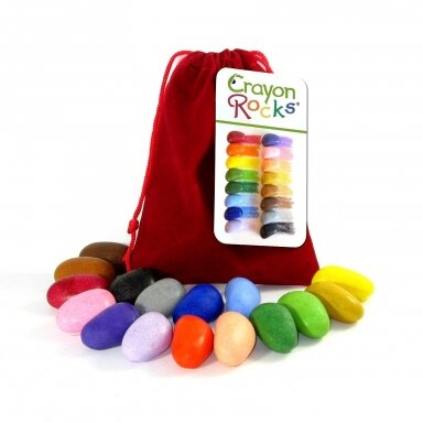 Crayon Rocks akmenuko formos kreidelės, 16 vnt raudoname maišelyje Crayon Rocks akmenuko formos kreidelės, 16 vnt raudoname maišelyje