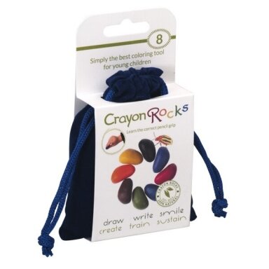 Crayon Rocks akmenuko formos kreidelės, 8 vnt mėlyname maišelyje Crayon Rocks akmenuko formos kreidelės, 8 vnt mėlyname maišelyje