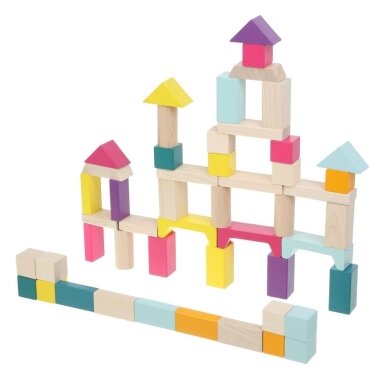Cubika medinių kaladėlių rinkinys, 50vnt Cubika medinių kaladėlių rinkinys, 50vnt