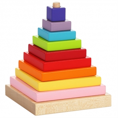 Cubika medinių kaladėlių rinkinys "Piramidė" Cubika medinių kaladėlių rinkinys "Piramidė"