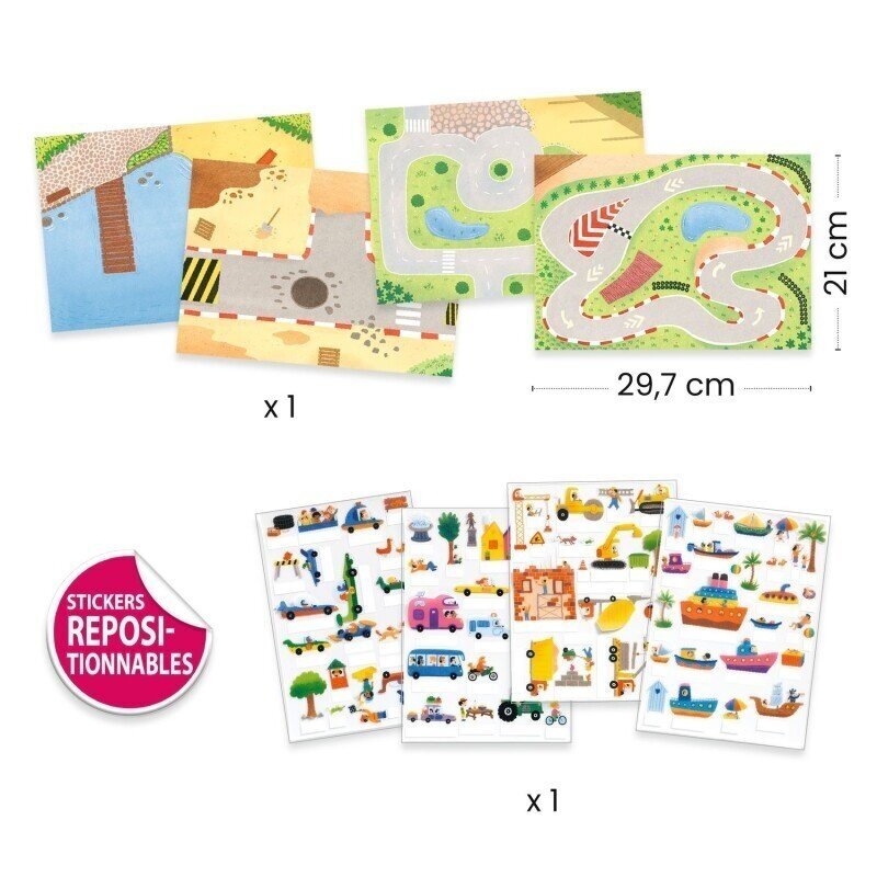 Daugkartiniai 3D lipdukai - Transporto priemonės 3