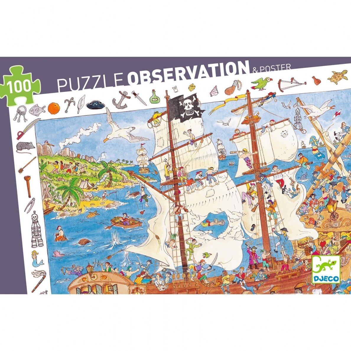 Dėlionė ir pastabumo žaidimas Piratai 100 dalių 4 Dėlionė ir pastabumo žaidimas Piratai 100 dalių 4