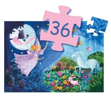 Dėlionė „Fėja ir vienaragis“, 36 dalys Dėlionė „Fėja ir vienaragis“, 36 dalys