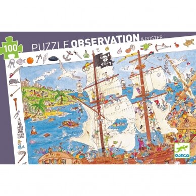 Dėlionė ir pastabumo žaidimas Piratai 100 dalių 4 Dėlionė ir pastabumo žaidimas Piratai 100 dalių 4
