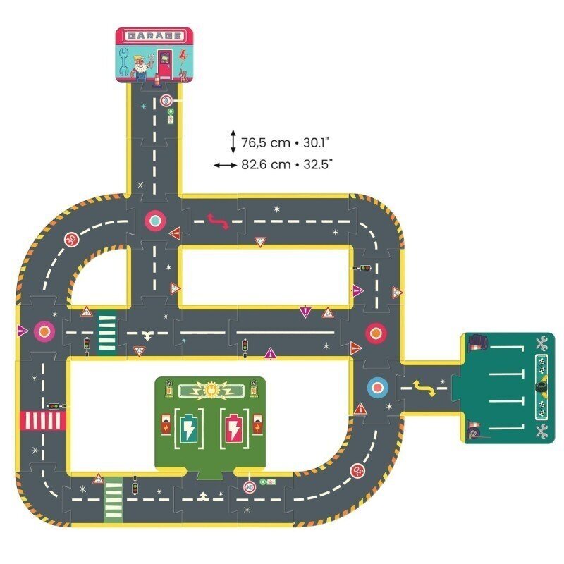 Didelė dėlionė Crazy Motors Miesto keliai 4 Didelė dėlionė Crazy Motors Miesto keliai 4