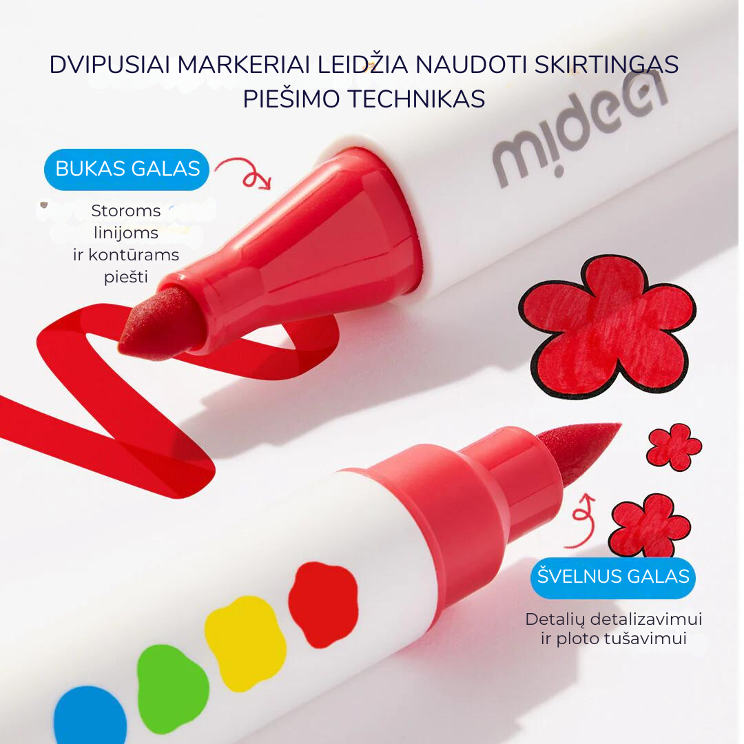 Dvipusiai nuplaunami flomasteriai 24vnt 3