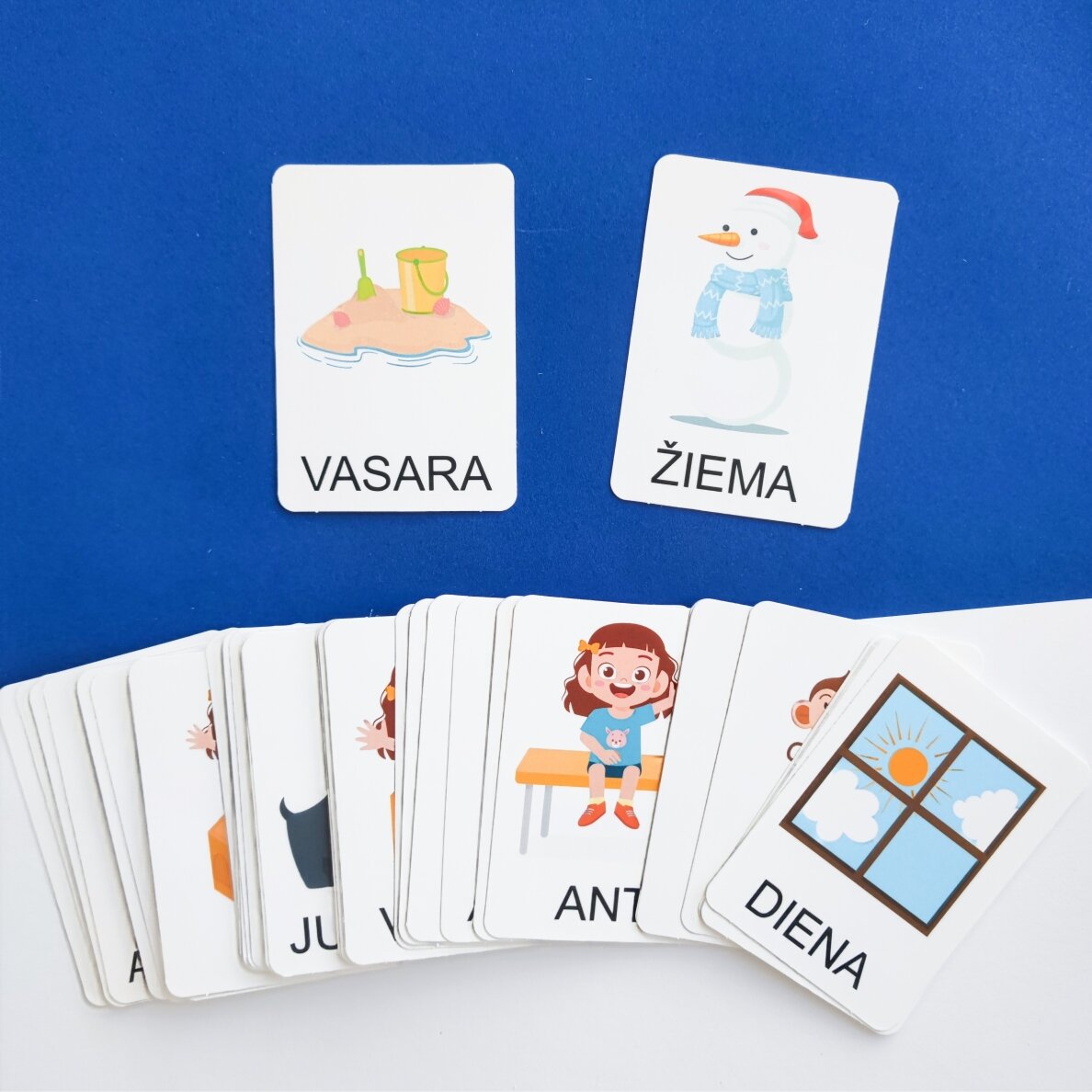 Dviejų dalių „Montessori“ lavinamųjų kortelių rinkinys „Priešingybės“ 3 Dviejų dalių „Montessori“ lavinamųjų kortelių rinkinys „Priešingybės“ 3