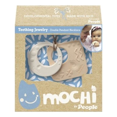 Dvigubo pakabuko kramtukas „Mochi“, 3mėn+ Dvigubo pakabuko kramtukas „Mochi“, 3mėn+