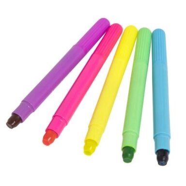 Gelinės neoninės kreidelės, 5vnt Gelinės neoninės kreidelės, 5vnt