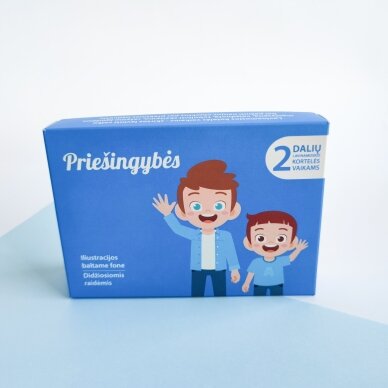 Dviejų dalių „Montessori“ lavinamųjų kortelių rinkinys „Priešingybės“ 5 Dviejų dalių „Montessori“ lavinamųjų kortelių rinkinys „Priešingybės“ 5