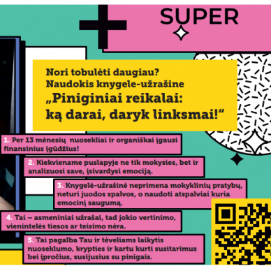 Edukacinė knygelė-užrašinė „Piniginiai reikalai: ką darai, daryk linksmai!“ 3 Edukacinė knygelė-užrašinė „Piniginiai reikalai: ką darai, daryk linksmai!“ 3
