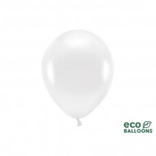 Ekologiški balionai "Metalik balti", 26 cm, 10vnt