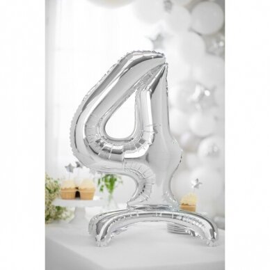 Pastatomas sidabrinis balionas Skaičius, 70cm