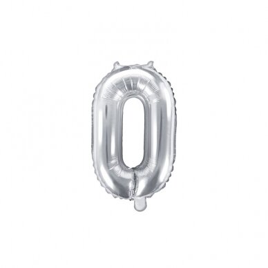Folinis balionas sidabrinis skaičius, 35 cm 3