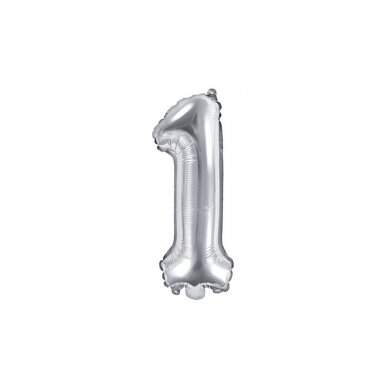 Folinis balionas sidabrinis skaičius, 35 cm 4