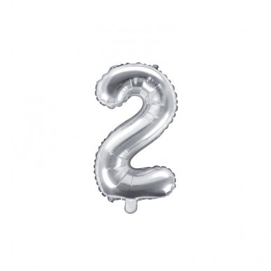 Folinis balionas sidabrinis skaičius, 35 cm 8