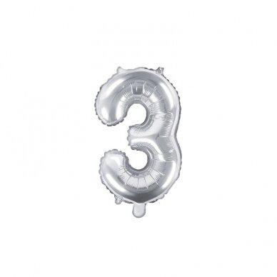 Folinis balionas sidabrinis skaičius, 35 cm 9
